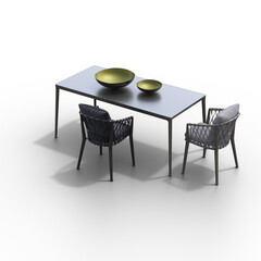 Fototapeta premium diner table isolated on white background, 3D illustration, cg render