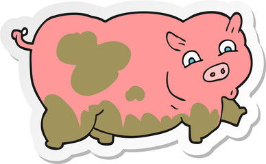 sticker of a cartoon pig