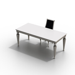 diner table isolated on white background, 3D illustration, cg render