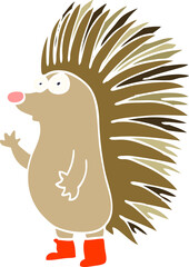 cartoon doodle spiky hedgehog