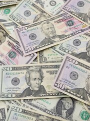 Several $50, $20, $1 and $2 Bills Close Up