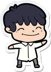 Fototapeta premium sticker of a cartoon happy boy