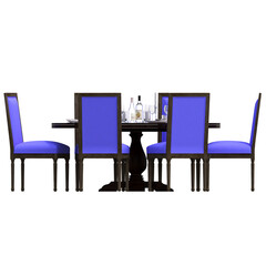 Fototapeta premium diner table isolated on transparent background, 3D illustration, cg render