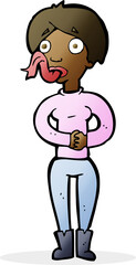 cartoon woman with snake tongue