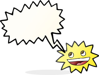 freehand drawn speech bubble cartoon star with face