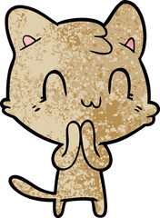 cartoon happy cat