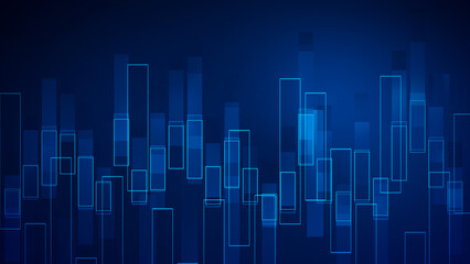 Abstract graph chart of stock market trade background.