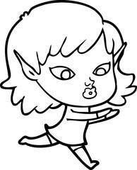 pretty cartoon elf girl