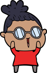 cartoon woman wearing spectacles
