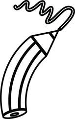 vector icon illustration of a pencil drawing a line