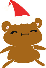 hand drawn christmas cartoon of kawaii bear