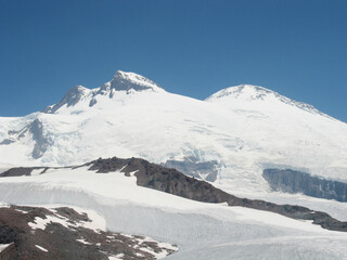 peaks of mount Elbrus. view from the North