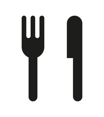 fork and knife black icon vector