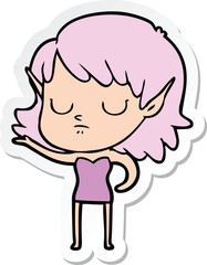 Obraz premium sticker of a cartoon elf girl