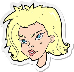 sticker of a cartoon female face