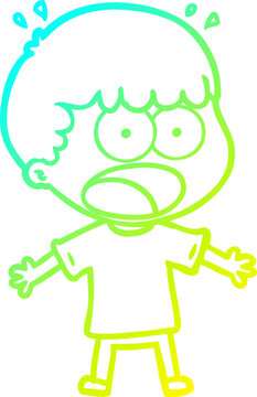 recommend clip art: cold gradient line drawing of a cartoon shocked man