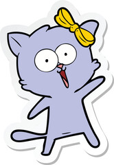 sticker of a cartoon cat