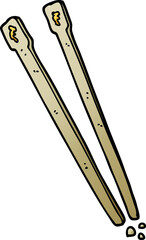 cartoon doodle wooden chopsticks