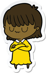 sticker of a cartoon woman