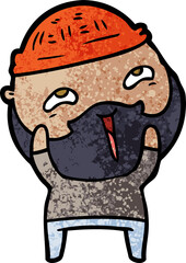 cartoon happy bearded man