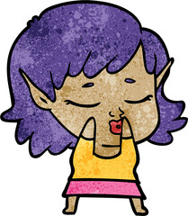 pretty cartoon elf girl