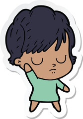 sticker of a cartoon woman