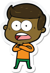 sticker of a cartoon shocked man