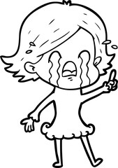 cartoon woman crying