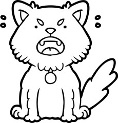 cartoon angry cat