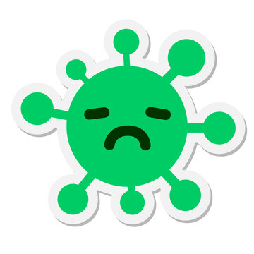 simple unhappy virus sticker