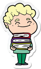 sticker of a cartoon friendly man