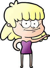 Obraz premium cartoon smiling woman