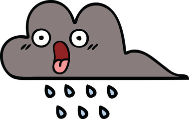 cute cartoon of a storm rain cloud