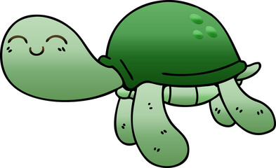 gradient shaded quirky cartoon turtle