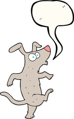 freehand drawn speech bubble cartoon dancing dog