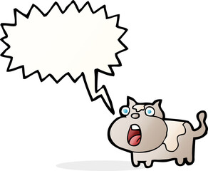 cartoon shocked cat with speech bubble