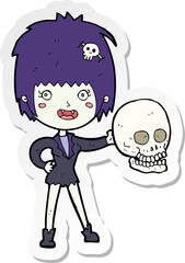 sticker of a cartoon halloween vampire girl