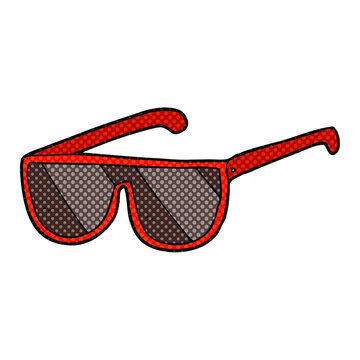 freehand drawn cartoon sunglasses