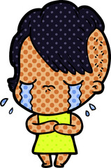cartoon crying girl