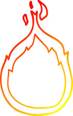 warm gradient line drawing of a cartoon flames