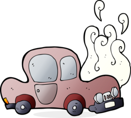 broken down car cartoon