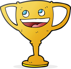 freehand drawn cartoon sports trophy