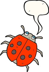freehand drawn speech bubble cartoon ladybug