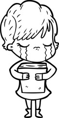 cartoon woman crying