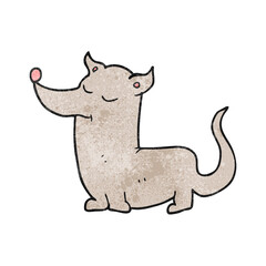 freehand textured cartoon little dog