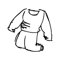 clothing sketch. Hand drawn illustration of a clothing.