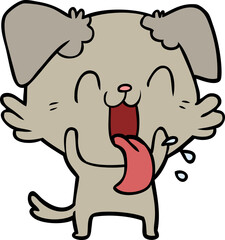 cartoon panting dog