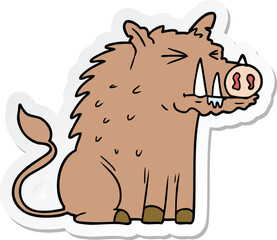 sticker of a cartoon warthog