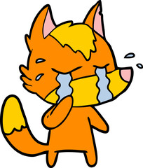 sad little fox cartoon character