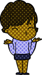 cartoon woman thinking